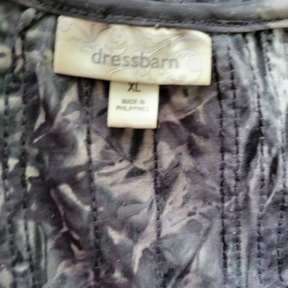 Dressbarn XL Peplum Top Black Sequin Embroidered 3/4 Sleeve Plus Size BLA155E - Picture 7 of 9